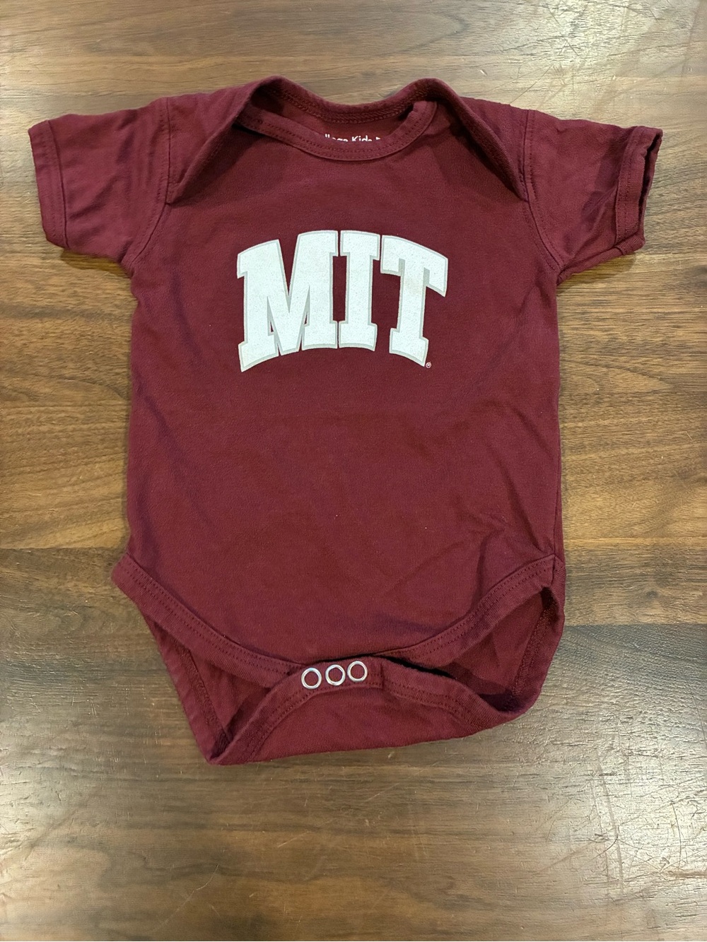 Maroon MIT Logo Baby Bodysuit - Short Sleeve One-Piece